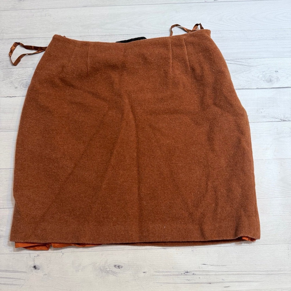 Company by Ellen Tracy women's rust‎ orange wool nylon cashmere skirt women's 10